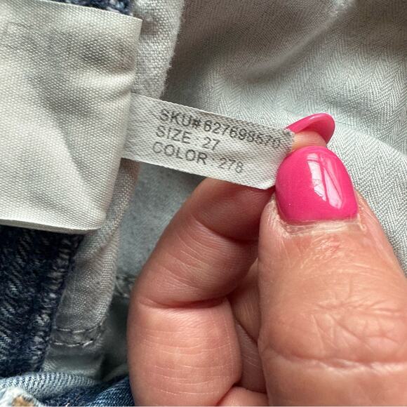 Abercrombie & Fitch Wide Leg Jeans Cropped Raw Hem Two Tone Women’s 27 Boho - Picture 10 of 16